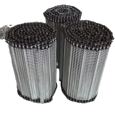 China Heat Resistant Stainless Steel Wire Mesh Conveyor Belt Food Grade Wire Mesh Conveyor Belt With Chains for sale