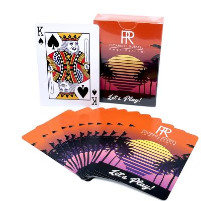 China 2022 custom high quality glossy varnishing cheap paper logo printing paper poker tafel set plates for sale