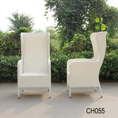 China PE Outdoor Custom White Back Outdoor Rattan Furniture Single Furniture Chair for sale