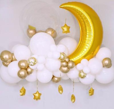 China Latex Star Moon Latex Foil Balloon Set Arch Kit for Ramadan Kareem Muslim Eid Mubarak Party Decorations for sale