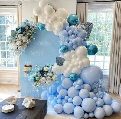 China Romantic white blue 4d foil balloons arch garland kit for birthday baby shower wedding decoration backdrop set up partyneeds supplies for sale