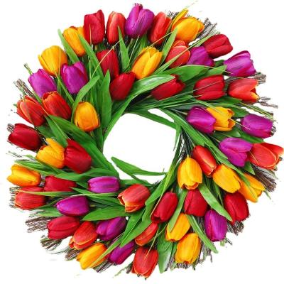 China Artificial Flower Home Deco Creative Simulation Lovely Wreath Flowers Wreath For Home Valentine Christmas Easter Gift New Year Decoration Mothers Day for sale