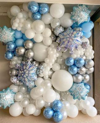 China Foil Snowflake Confetti Latex Blue White Foil Balloons Arch Garland Kit For Merry Christmas Partyneeds Party Supplies Decoration for sale