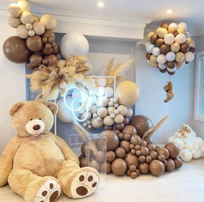 China Latex Brown Apricot Colors Balloons Arch Themed Garland Kit For Birthday Baby Shower Party Garden Windows Decoration for sale