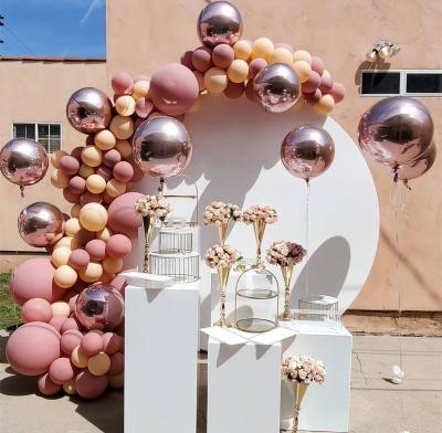 China Latex Foil Rosewood Apricot Colors Balloons Arch Garland Kit for Birthday Wedding Garden Windows Windows Party Bridal Decoration for sale