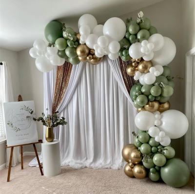 China White Chrome Promotional Gold Green Avocado Toy Color Balloon Arch Garland Kit For Baptism Birthday Baby Shower Party Birthday Decoration for sale