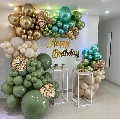 China Metallic Green White Latex Chrome Sand Balloon Arch Garland Kit for Birthday Baby Shower Wedding Birthday Party Bride to Be for sale