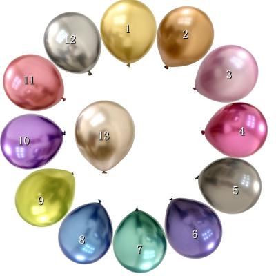 China Latex 5/10/12/18/36 inch chrome latex metallic balloon for party performance wrap up birthday birthday decoration for sale