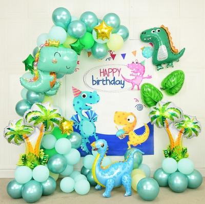 China Wild Latex/Foil Combo Jungle Animals Dinosaur Themed Balloons For Birthday Camping Party Wrap Up Boy Birthday Deco for sale