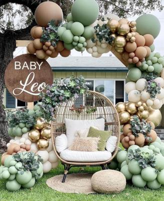 China Brown latex green colors balloons arch garland kit for birthday baby shower wedding bride to be party windows birthday decoration for sale