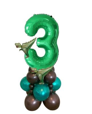 China Gift Toy Birthday 32Inch Dinosaur Jungle Jungle Bunch Animal Green Number Columns Balloon For Pool Party Window Boy Birthday Baby Shower Glamping Deco for sale