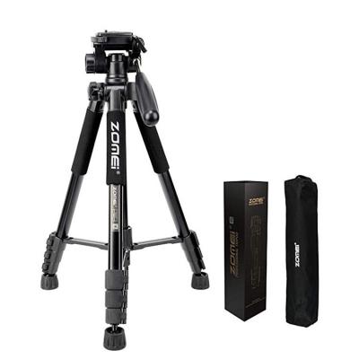 China Portable Q222 Digital Camera Lightweight Aluminum Tripod Monopod Travel Camera Stand with Pan Head and Three-Way Carry Bag for sale