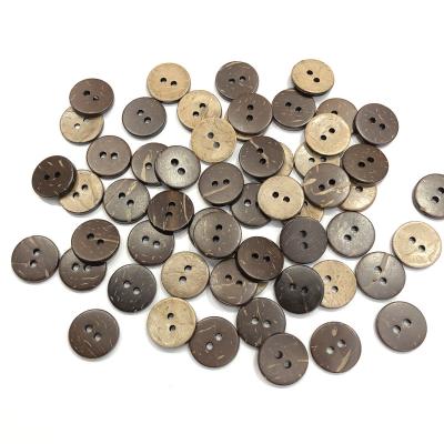 China Large 2 Holes Running Sustainable With Wooden Bottom Seam Eco-Friendly Wholesale Natural Buttons High Quality Casual Garment Coconut Shell for sale