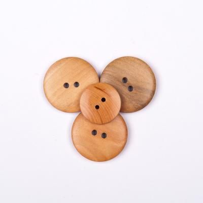 China Fashion Viable Round Yellow Fabrics 4 Hole Natural Environment Color Wooden Buttons Customization for sale