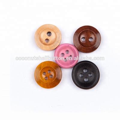 China Various Size Multicolor Novelty Dry Cleaning Wooden Craft Buttons for sale