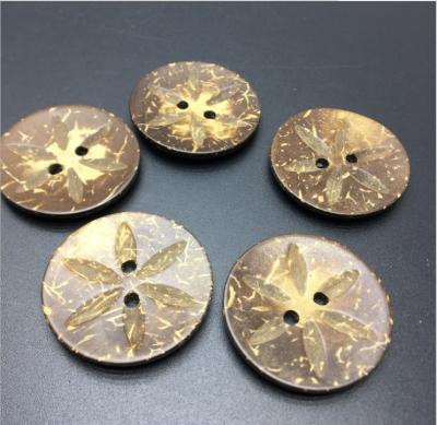 China 2 Holes Sustainable Natural Coconut Shell Buttons Custom Fancy Buttons For Decoration for sale