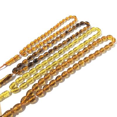 China Factory New Style Religious Classic High Quality Amber Jewelry Tasbih 33 Beads Necklace With Insects Inside Amber Beads Muslim Rosary for sale