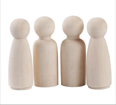 China Wholesale Diy Unfinished Natural Wood Peg Dolls For Painted Crafts Pendant Decoration for sale