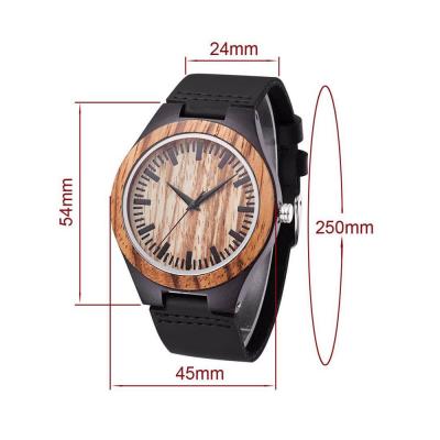 China Guangzhou WZY Non-specific Trade Co.,Ltd.Nature wood watch quartz leather strap fashion bamboo analog wristwatch for sale