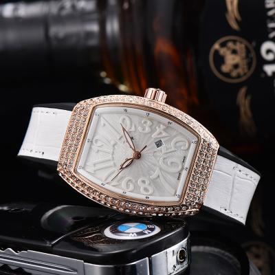 China Non-specific Lady Wrist WatchesSix - Needle Diamond Fashion Business Multifunctional Wine Barrel Quartz Set Watch for sale