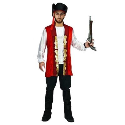 China 98% Polyester Halloween Dress Party Cosplay Pirate Costume Adult Cruel Pirate Costume For Men for sale