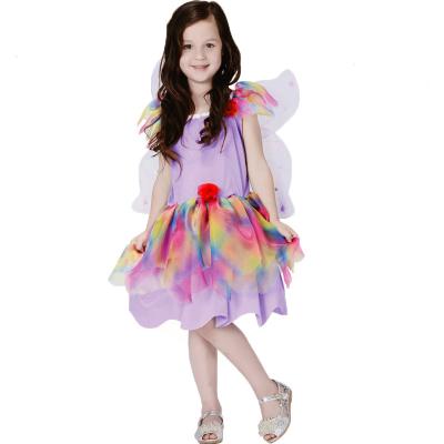 China Wholesale Colorful Colorful Butterfly Dress With Wings Costume Fairy Children's Day Costume Performance Cosplay Costume For Girl for sale