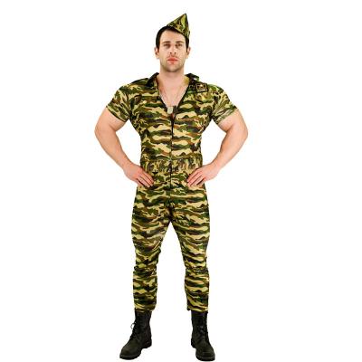 China Halloween Cool Cool Military Party Costume Army Cosplay Soldier Uniform Costume For Adult for sale