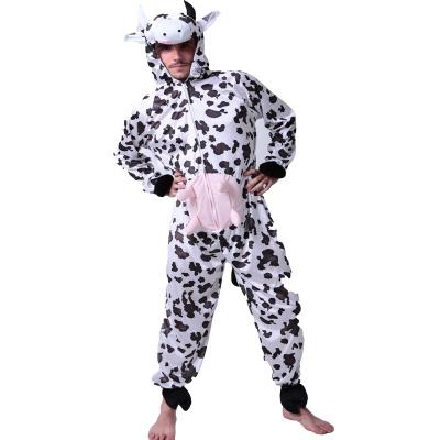 China Polyester Halloween Party Brown Cow Costume Stage Performance Cow Adult Fancy Animal Costume for sale