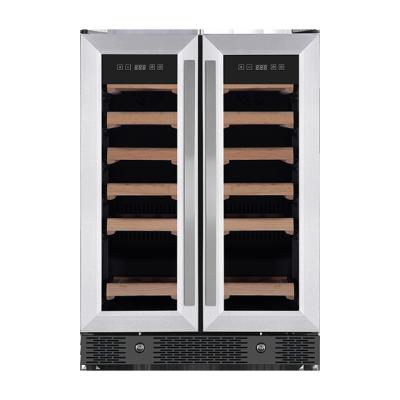 China Freezer Glass Freezer French Door Wine Cooler Wine Cooler RV Wine Fridge Integrated Electronic Door Control for sale