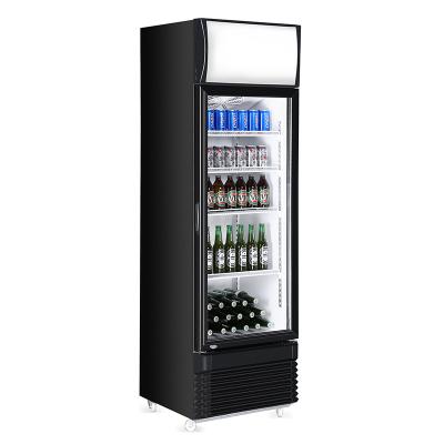 China Large Capacity Glass Back Bar Fridge Single-temperature 430L Display Fridge Door Cooler Beverage Cooler Drinks Showcase Freezer for sale