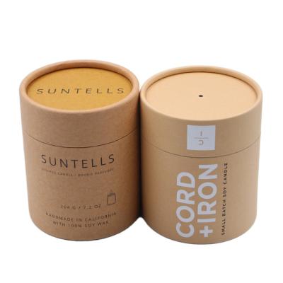 China Recycled Materials Custom Candle Wrapping Boxes Custom Printed Cardboard Tube Round Candle Box Cylinder Candle Paper Tube Wrapping for sale