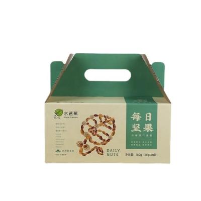 China Handmade Recyclable Corrugated Paper Nut Snack Box Eco-Friendly Portable Cardboard Customized Wholesale for sale