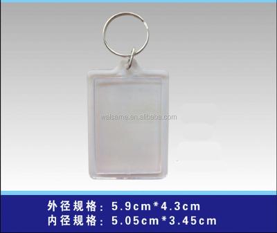 China Recycled Materials Hot Transparent Acrylic Picture Frames Square Shaped Insert Customized Printing Custom Photo Acrylic Keychains for sale