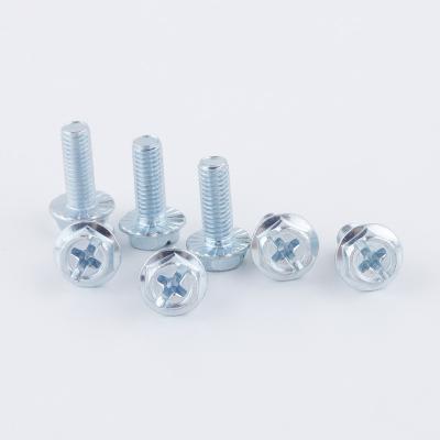 China Stainless Steel Hexagon Head Cross Recessed Flange Bolt Hex Serrated Steel Machine Screws for sale