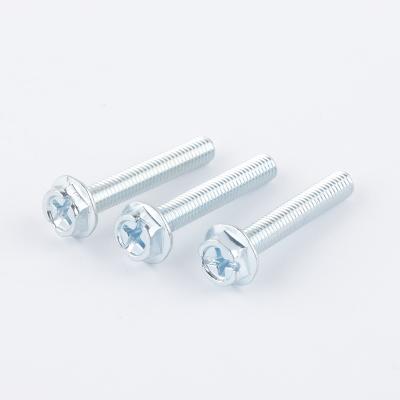 China Stainless Steel Hexagon Head Cross Recessed Flange Bolt Hex Serrated Steel Machine Screws for sale