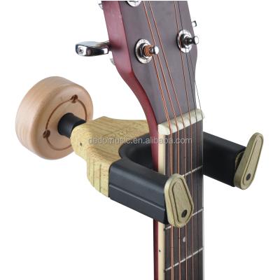 China Metal/wooden/rubber type wall mount guitar hanger home/studio guitar hook holder made of solid wood for sale