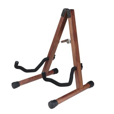 China New A type hot wooden GUITAR guitar stand black walnut guitar stand for sale