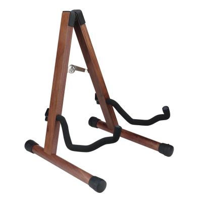 China GUITAR BlackWalut Wooden Folding A-Frame Guitar Stand for Acoustic, Bass and Electric Guitars for sale