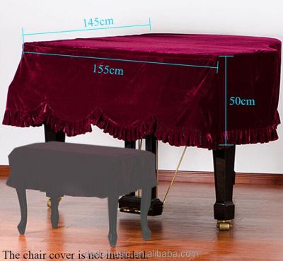 China Pleuche Factory Make Upright Grand Piano Cover With Tassel Or Lace And Bowknot for sale