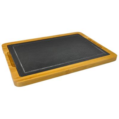 China Disposable Square/Round Stone Black Cheese Board Coaster Sublimation Cutting Board Serving Tray Gray Slate Cake Stand Plate for sale