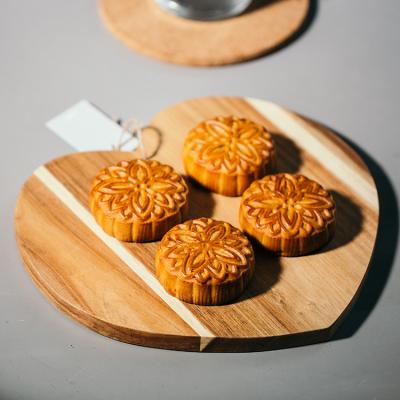 China Round/Stocked Square/Heart/Acacia Shape Serving Rectangular Wooden Decorative Snacks And Dessert Tray With Rope Handles For Cake for sale