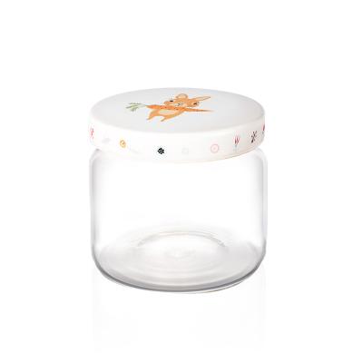 China Iikea Pyrex/Glass Vials Storage Jar Borosilicate Glass Bottle Round Airtight Food Container Set For Baby Food for sale