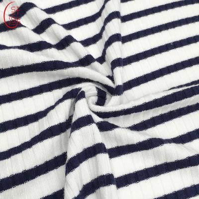 China Shrink-resistant 96%R 4%SP yarn dyed 3*3 knit rib in high weight 295gsm for cold winter for sale