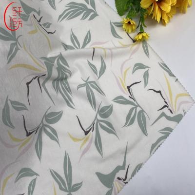 China Hot Selling Anti-static Floral Polyester Flower Rayon Spandex Floral Fabric Super Soft For T-shirt Dress Pajamas for sale