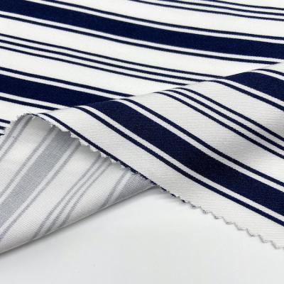 China Sustainable Stripe Design Printed 100% Rayon Woven Twill For Fashion Garments for sale