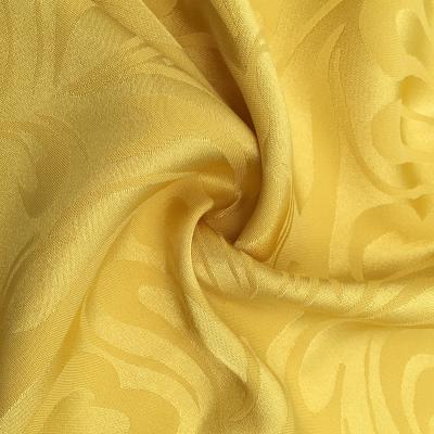 China QianFang Textiles Anti-Static High Quality Polyester Spandex Satin Dobby Silky Jacquard Fabric For Elegant Dress Shirt for sale