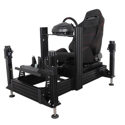 China 2021 newest design 6063 aluminum alloy black anodized vr t5 sim racing rig cockpit game driving simulation for sale