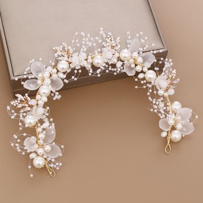 China Wedding Hair Clip Bridal Hair Accessories Wholesale Leaf Headband Bridesmaid Flower Crown Tiara For Wedding for sale