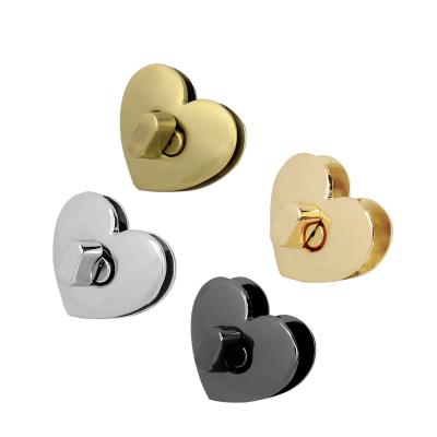 China Handbags Accessories Premium Quality Metal Accessories Bag Hardware Twist Lock Heart Shape Bag Lock Turn Lock for sale