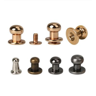 China Wholesale Metal Solid Brass Bag Screw Rivet Round Button Stud for sale